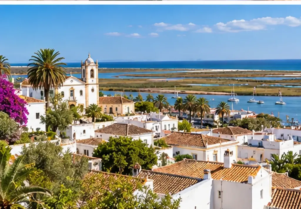 traditional Algarve rooftops and the Eastern Algarve coast, highlighting knowledge of the Tavira property market.